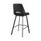 Armen Living Carise Black Faux Leather and Black Metal Swivel 30" Bar Stool LCCABABLBL30 - alternate 5